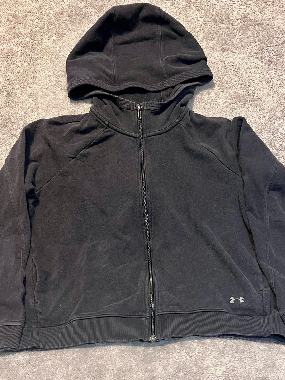 Under Armour Faded Black Full-Zip Hooded Sweatshirt - Large